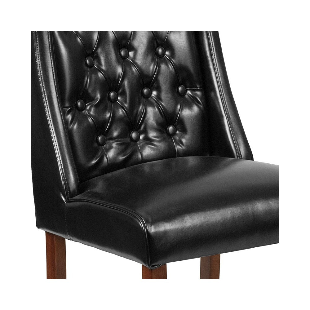 HERCULES Preston Series Black LeatherSoft Tufted Parsons Chair