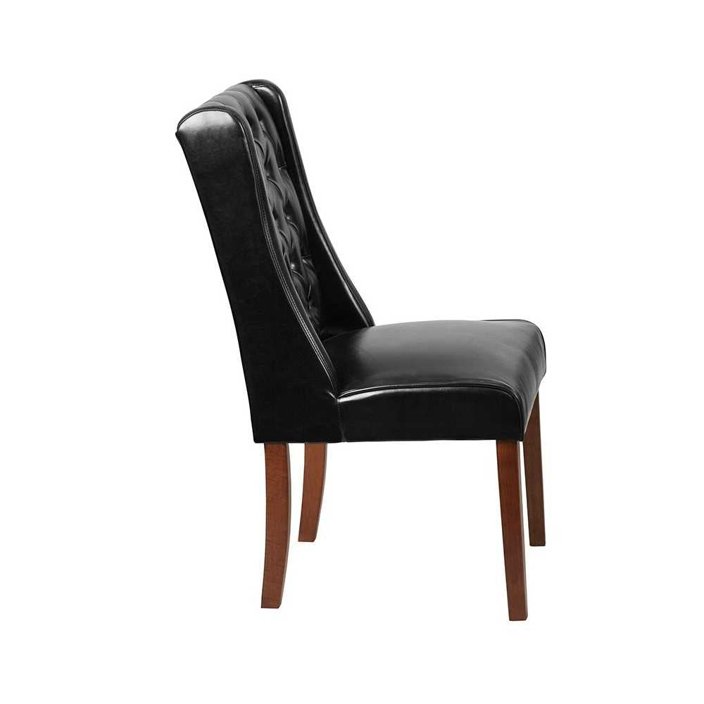 HERCULES Preston Series Black LeatherSoft Tufted Parsons Chair