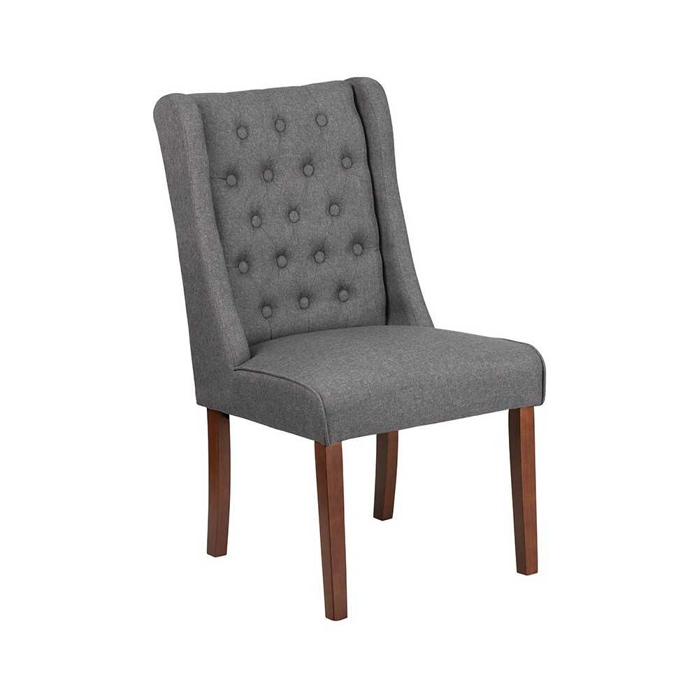 HERCULES Preston Series Gray Fabric Tufted Parsons Chair