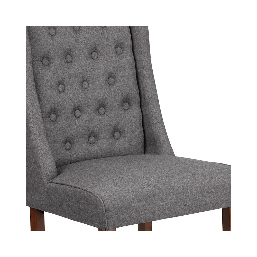 HERCULES Preston Series Gray Fabric Tufted Parsons Chair