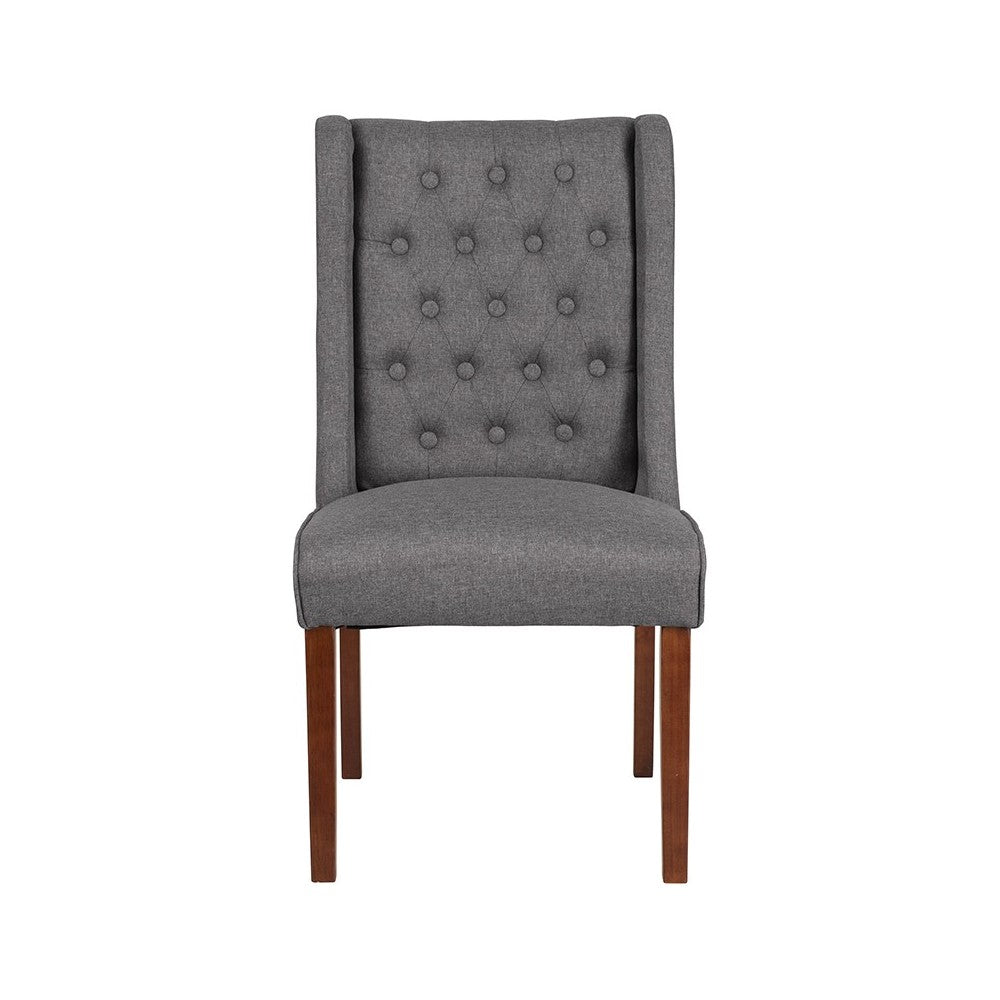 HERCULES Preston Series Gray Fabric Tufted Parsons Chair