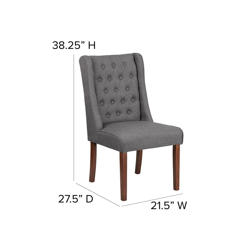 HERCULES Preston Series Gray Fabric Tufted Parsons Chair
