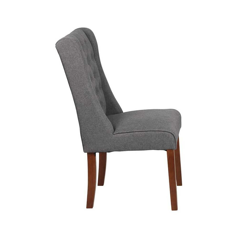HERCULES Preston Series Gray Fabric Tufted Parsons Chair