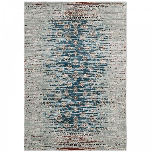 Hesper Distressed Contemporary Floral Lattice 5x8 Area Rug