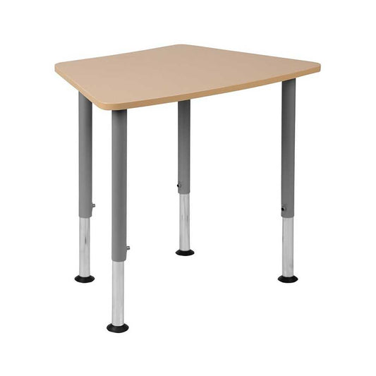 Hex Natural Collaborative Student Desk (Adjustable from 22.3" to 34") - Home and Classroom
