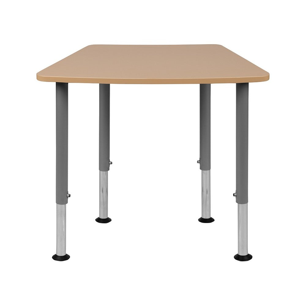 Hex Natural Collaborative Student Desk (Adjustable from 22.3" to 34") - Home and Classroom