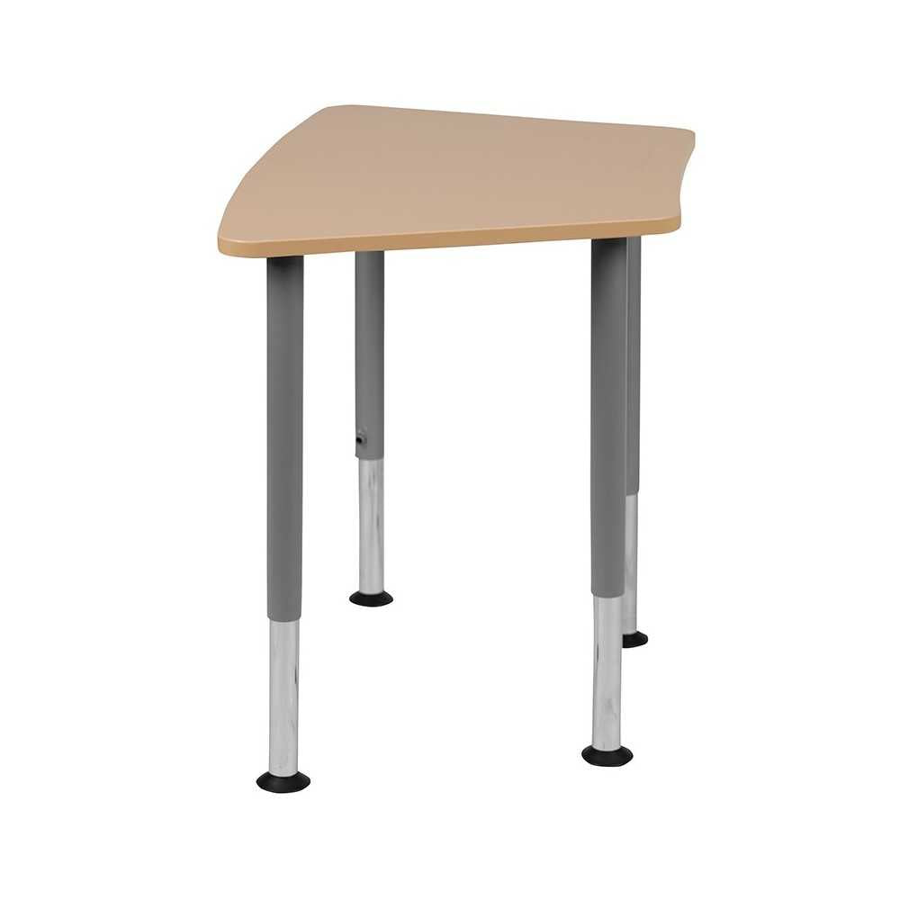 Hex Natural Collaborative Student Desk (Adjustable from 22.3" to 34") - Home and Classroom