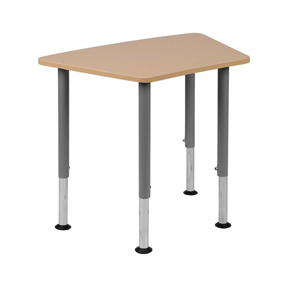 Hex Natural Collaborative Student Desk (Adjustable from 22.3" to 34") - Home and Classroom