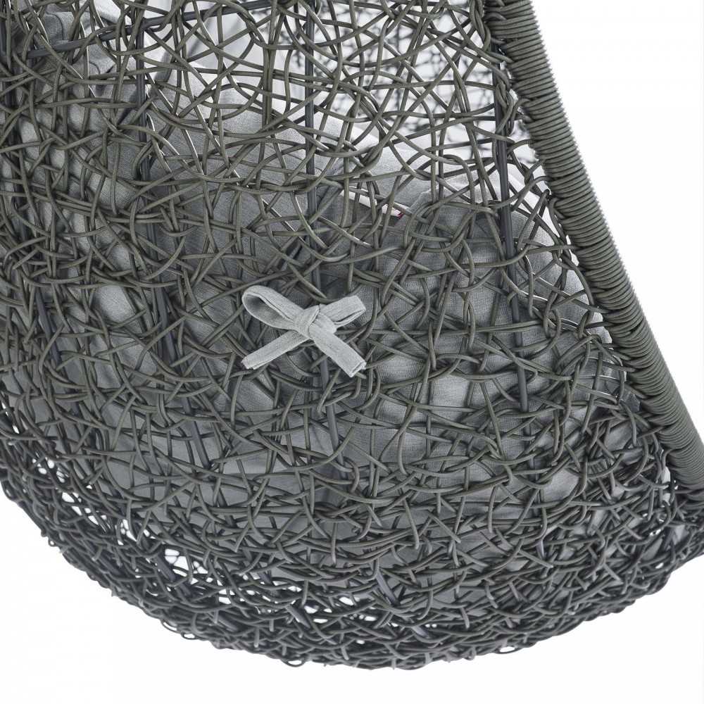 Hide Outdoor Patio Sunbrella Swing Chair With Stand, Gray Gray