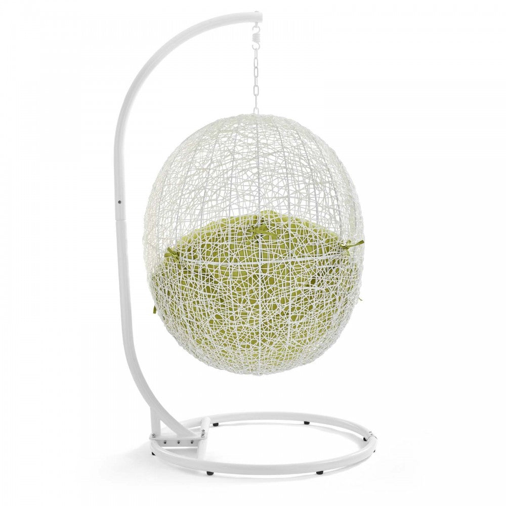 Hide Outdoor Patio Swing Chair With Stand, White Peridot