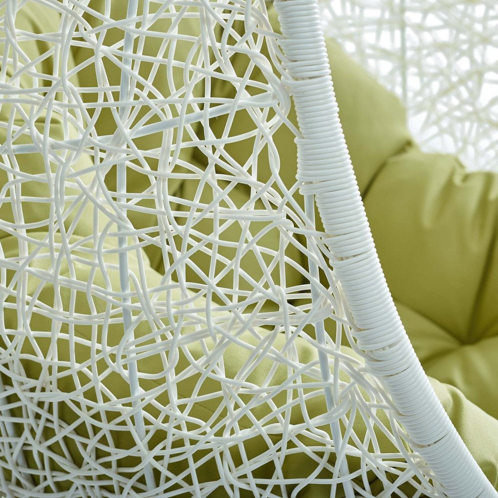 Hide Outdoor Patio Swing Chair With Stand, White Peridot