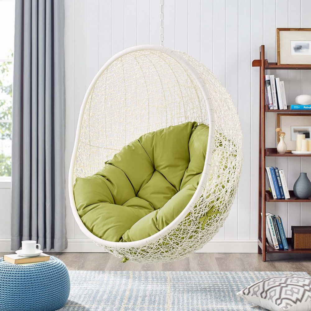 Hide Outdoor Patio Swing Chair With Stand, White Peridot