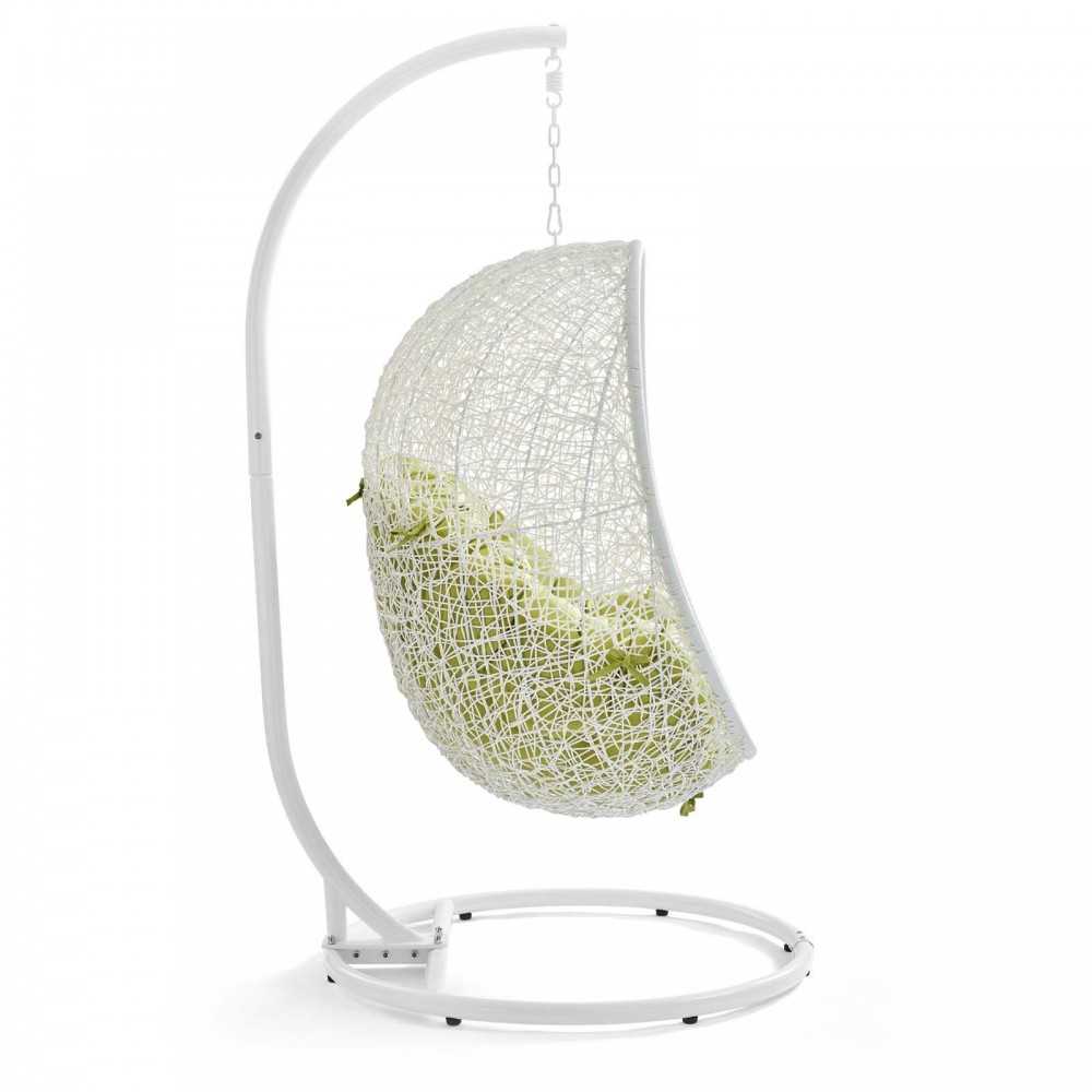 Hide Outdoor Patio Swing Chair With Stand, White Peridot