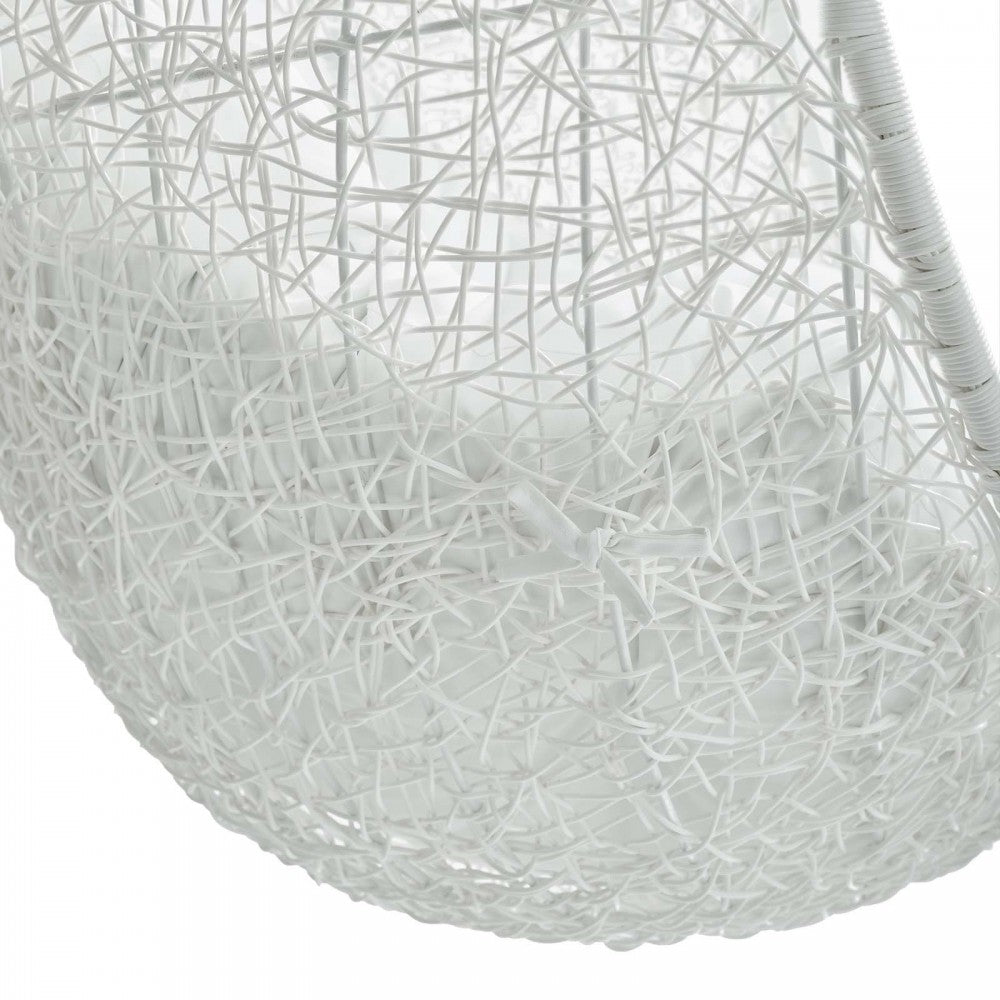 Hide Outdoor Patio Swing Chair With Stand, White