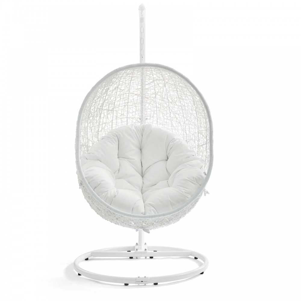 Hide Outdoor Patio Swing Chair With Stand, White