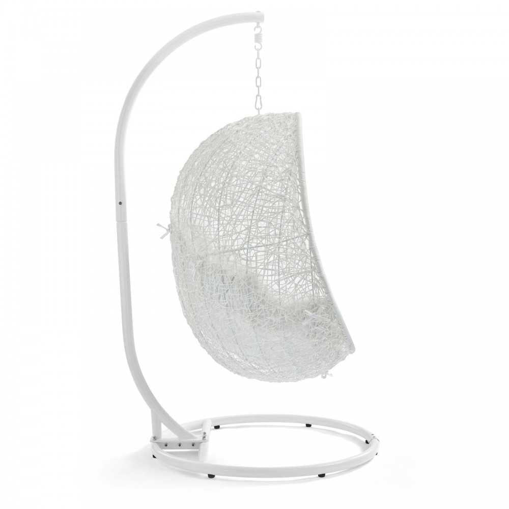 Hide Outdoor Patio Swing Chair With Stand, White