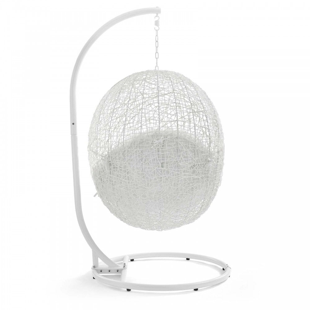 Hide Outdoor Patio Swing Chair With Stand, White