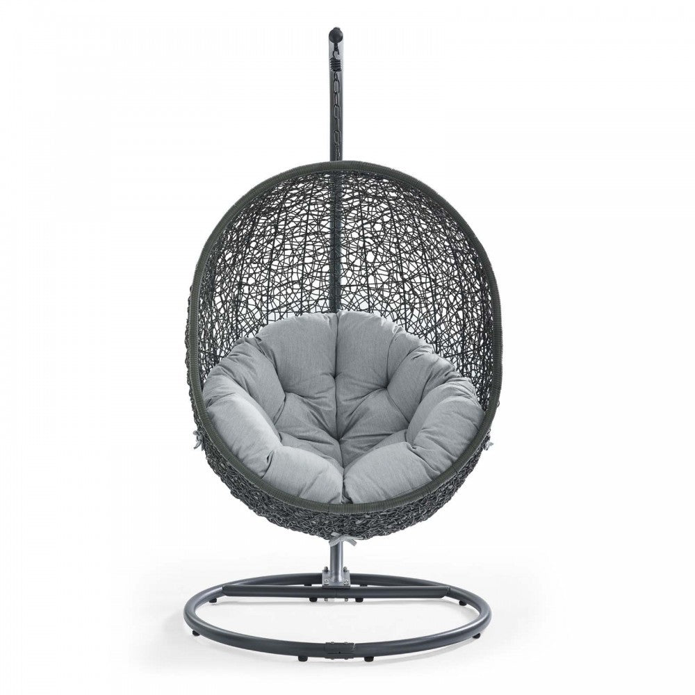 Hide Outdoor Patio Swing Chair With Stand, Gray