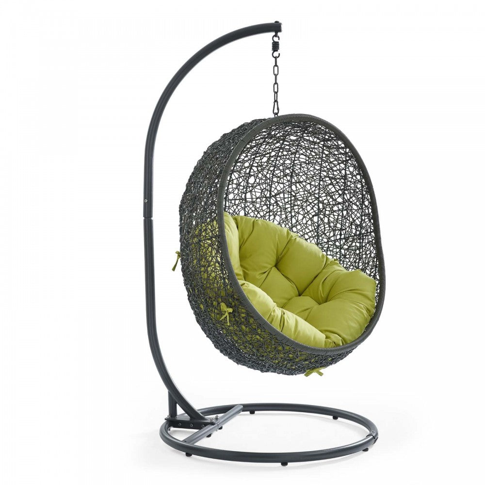 Hide Outdoor Patio Swing Chair With Stand, Gray Peridot