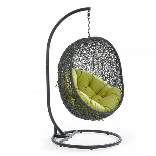 Hide Outdoor Patio Swing Chair With Stand, Gray Peridot