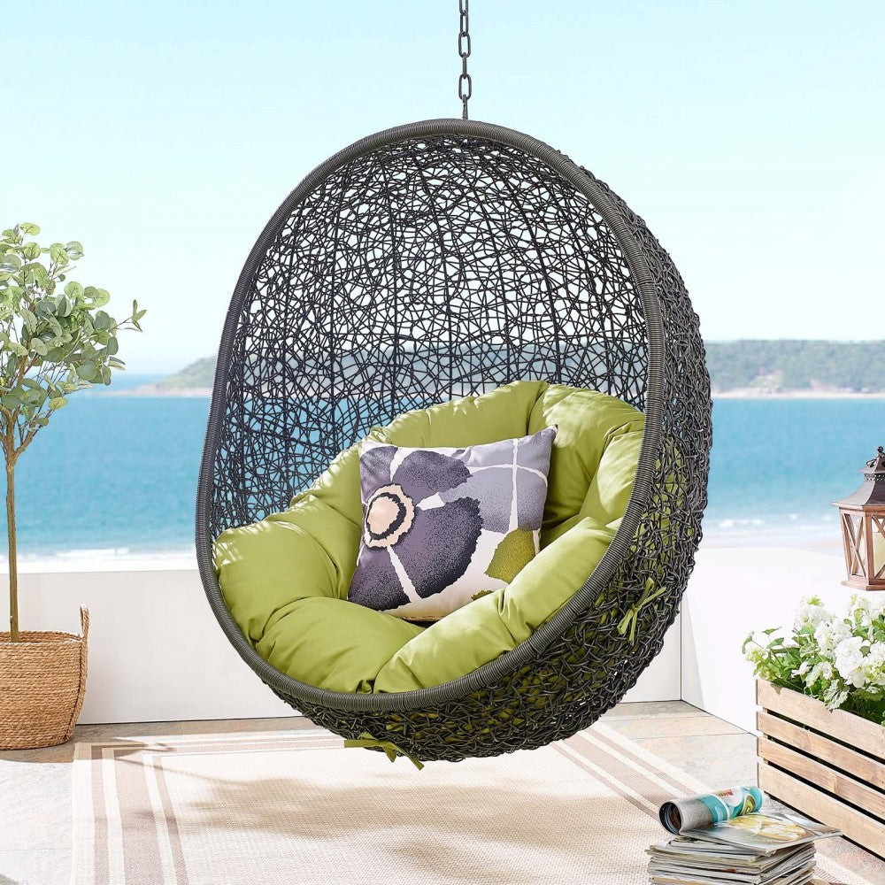 Hide Outdoor Patio Swing Chair With Stand, Gray Peridot