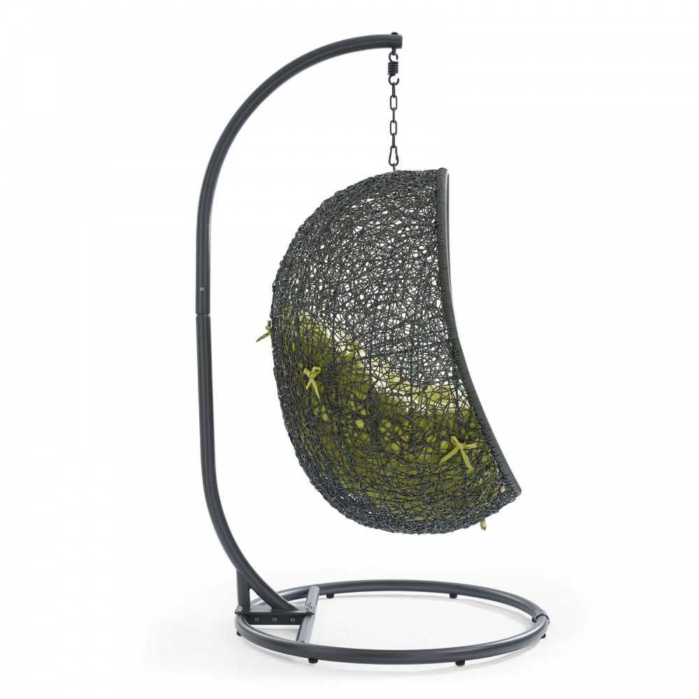 Hide Outdoor Patio Swing Chair With Stand, Gray Peridot