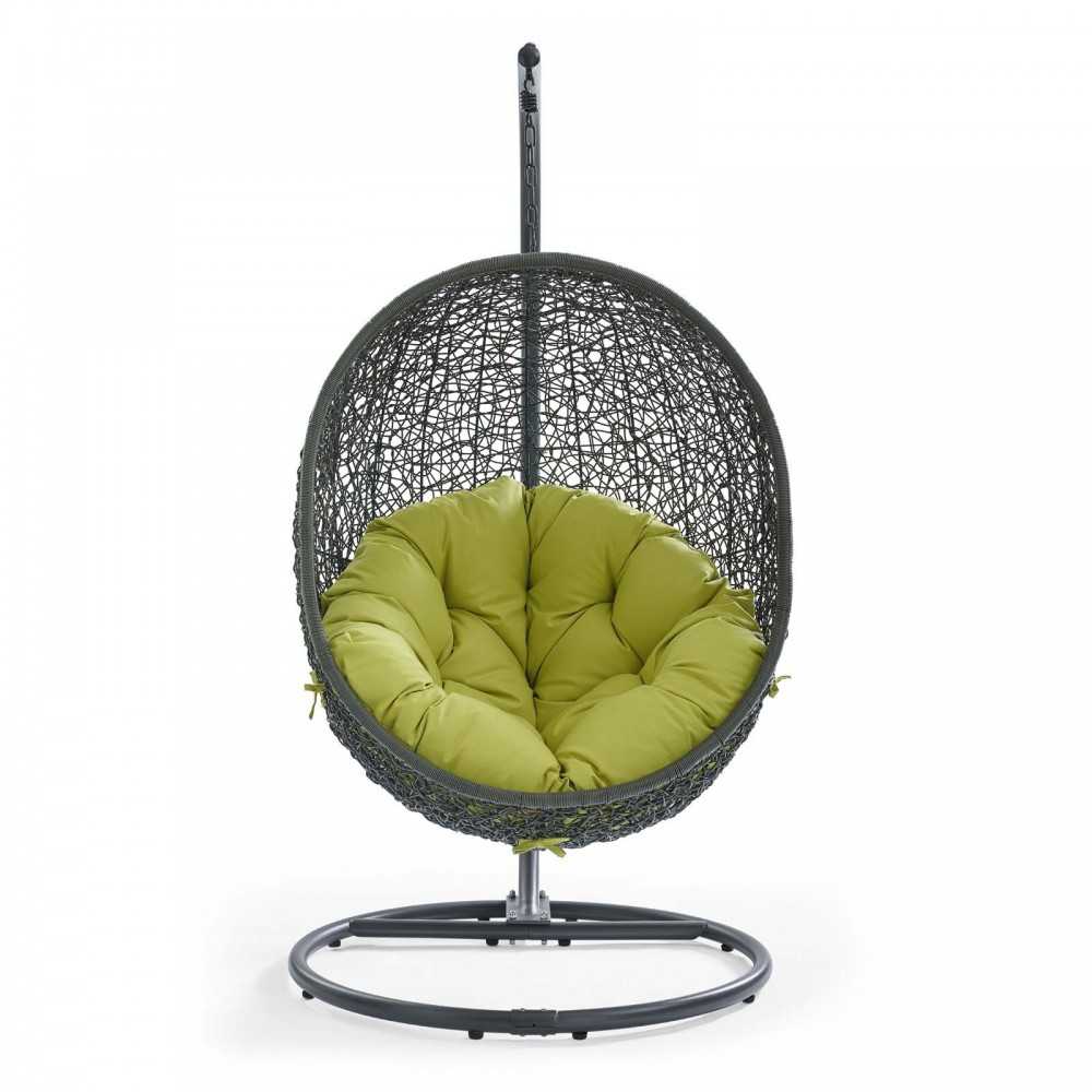 Hide Outdoor Patio Swing Chair With Stand, Gray Peridot