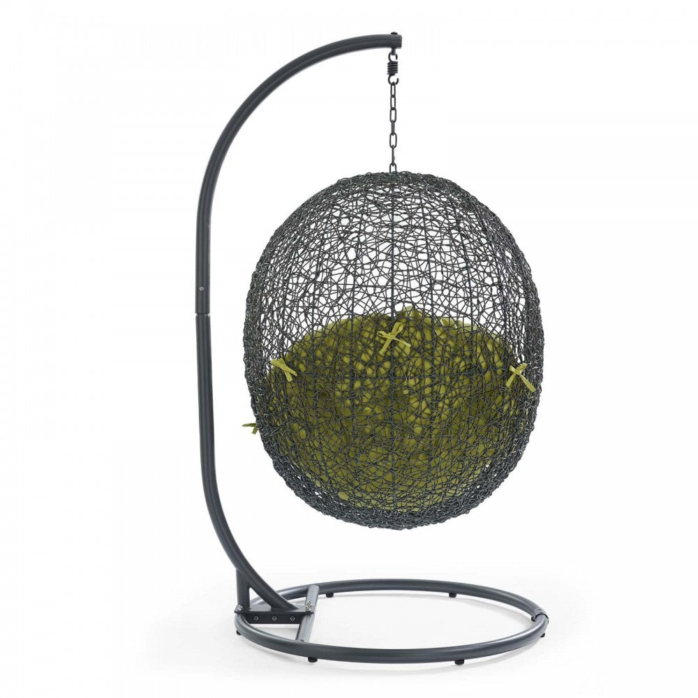 Hide Outdoor Patio Swing Chair With Stand, Gray Peridot