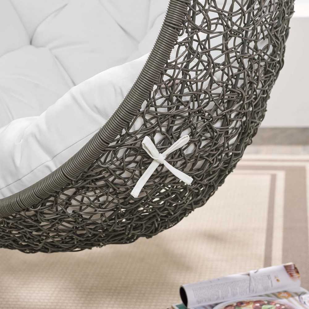 Hide Outdoor Patio Swing Chair With Stand, Gray White