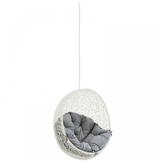 Hide Outdoor Patio Swing Chair Without Stand, White Gray