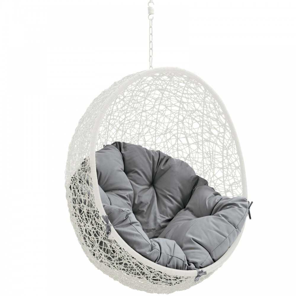 Hide Outdoor Patio Swing Chair Without Stand, White Gray