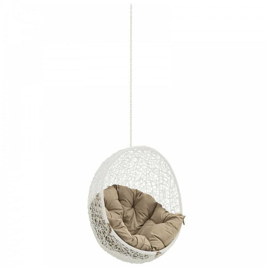 Hide Outdoor Patio Swing Chair Without Stand, White Mocha