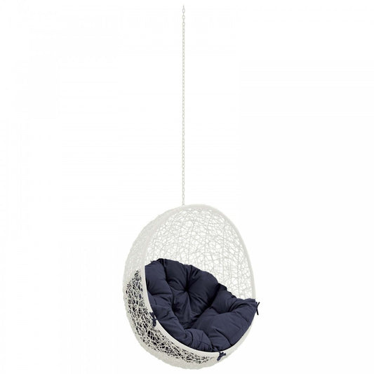 Hide Outdoor Patio Swing Chair Without Stand, White Navy