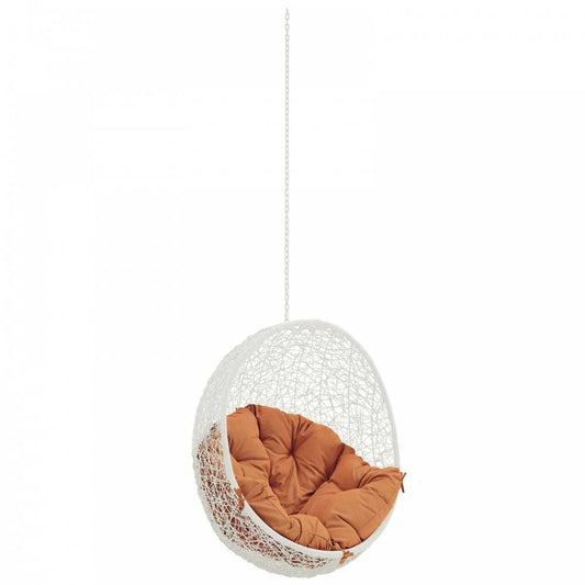 Hide Outdoor Patio Swing Chair Without Stand, White Orange