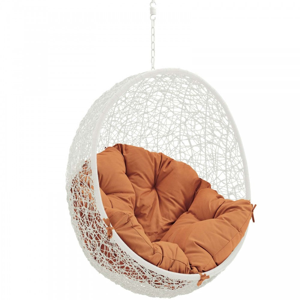 Hide Outdoor Patio Swing Chair Without Stand, White Orange