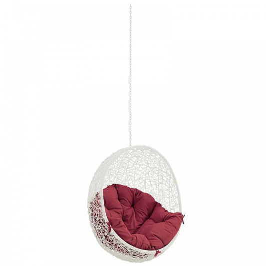 Hide Outdoor Patio Swing Chair Without Stand, White Red