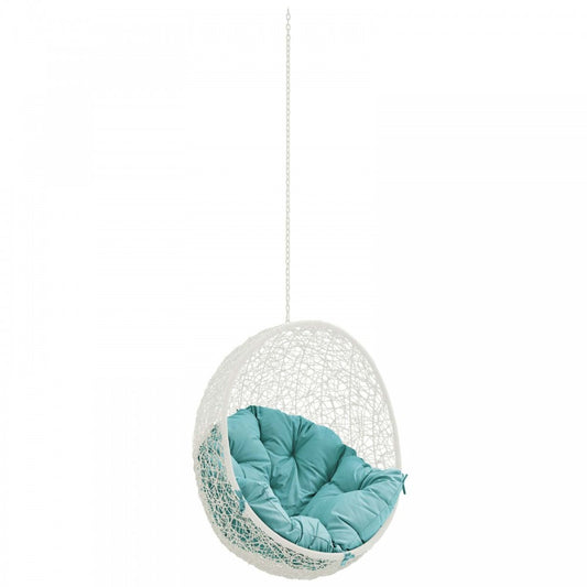 Hide Outdoor Patio Swing Chair Without Stand, White Turquoise