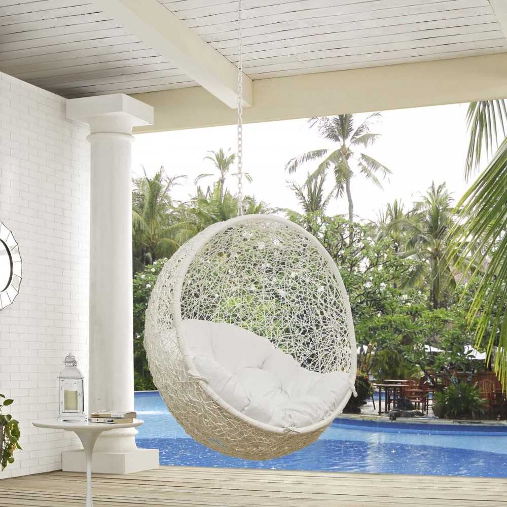 Hide Outdoor Patio Swing Chair Without Stand, White