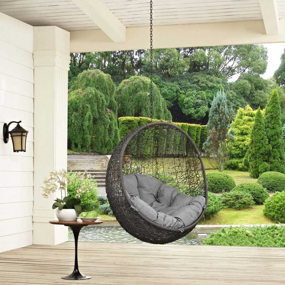 Hide Outdoor Patio Swing Chair Without Stand, Gray Gray