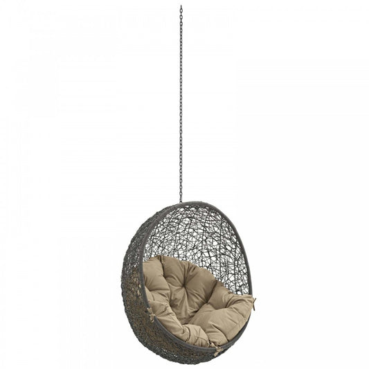 Hide Outdoor Patio Swing Chair Without Stand, Gray Mocha