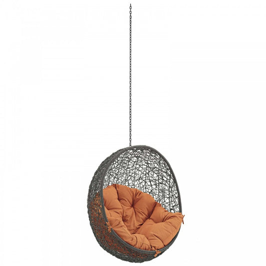 Hide Outdoor Patio Swing Chair Without Stand, Gray Orange