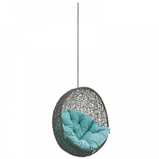 Hide Outdoor Patio Swing Chair Without Stand, Gray Turquoise