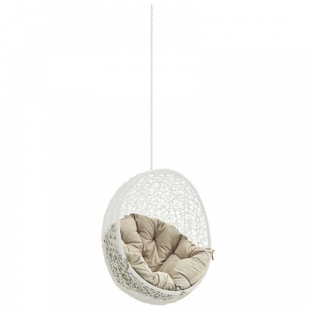 Hide Outdoor Patio Swing Chair Without Stand, White Beige