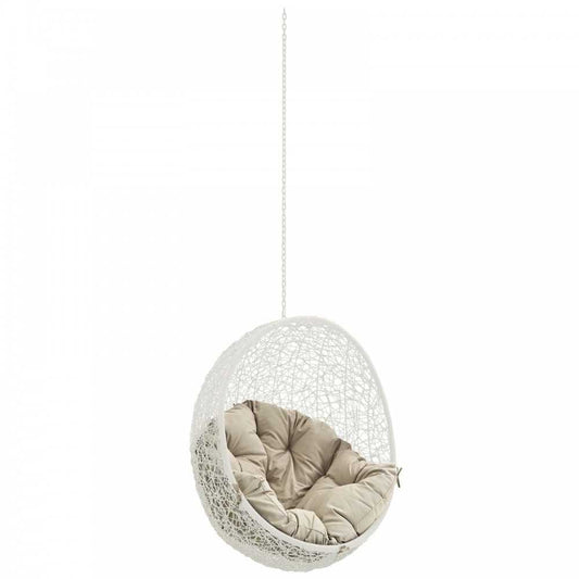 Hide Outdoor Patio Swing Chair Without Stand, White Beige