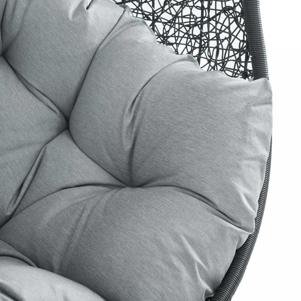Hide Sunbrella Fabric Swing Outdoor Patio Lounge Chair Without Stand, Gray Gray