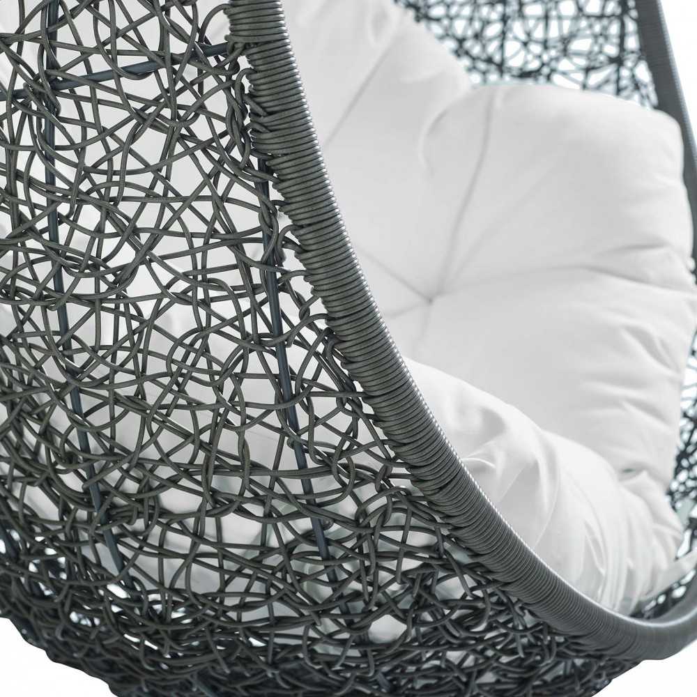 Hide Sunbrella Fabric Swing Outdoor Patio Lounge Chair Without Stand, Gray White