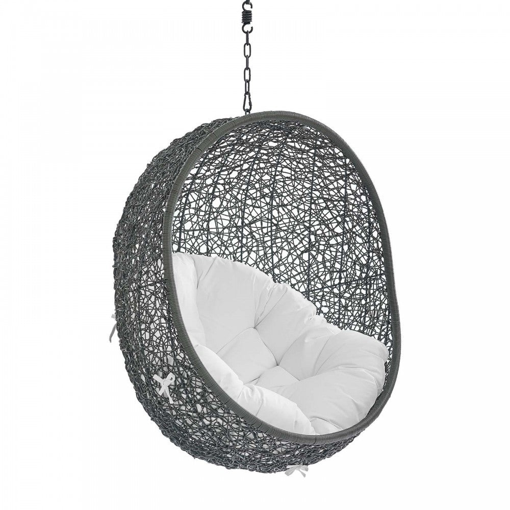Hide Sunbrella Fabric Swing Outdoor Patio Lounge Chair Without Stand, Gray White