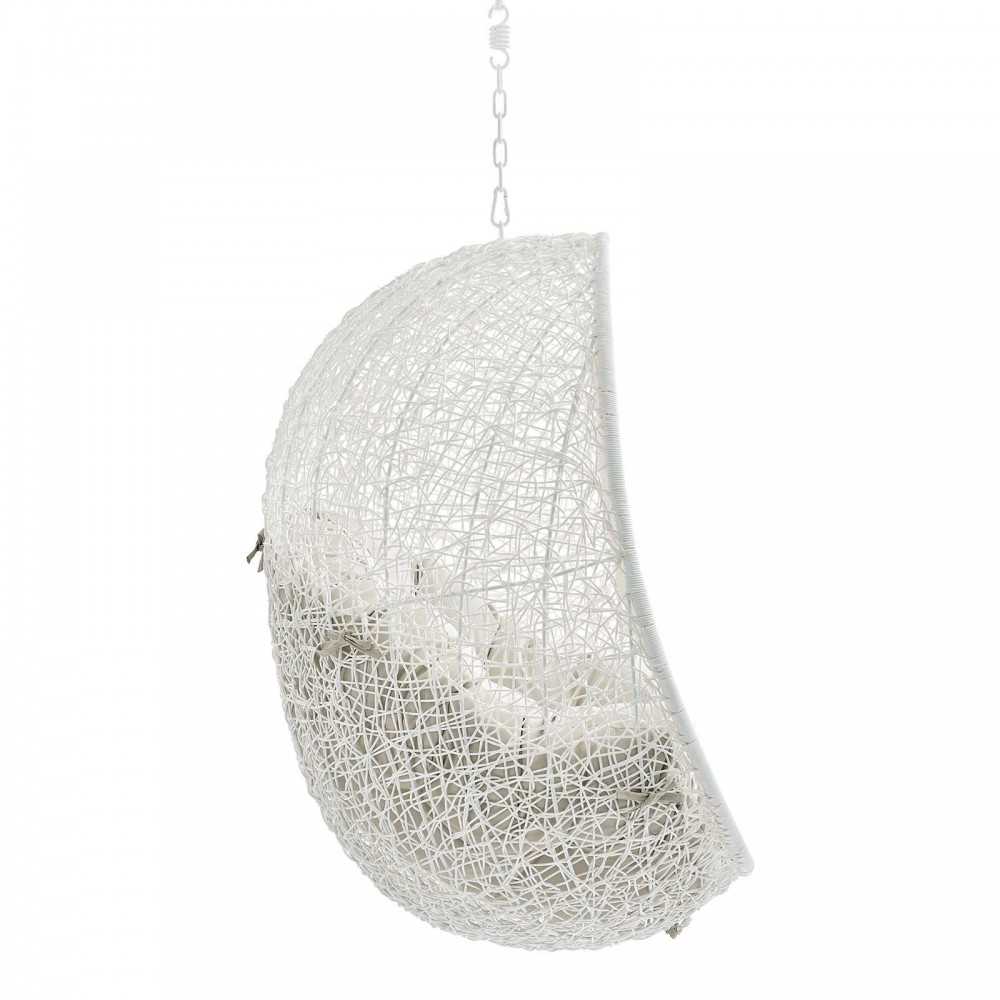Hide Sunbrella Fabric Swing Outdoor Patio Lounge Chair Without Stand, White Beige