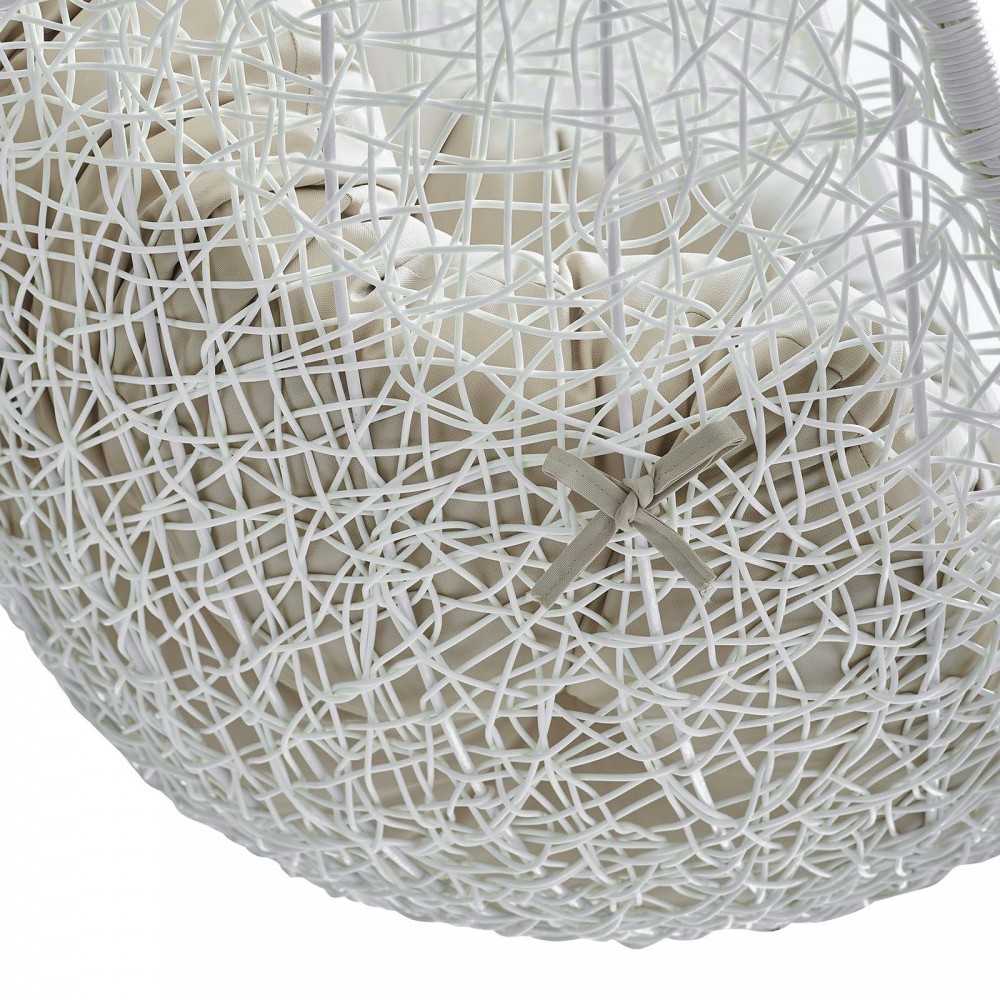 Hide Sunbrella Fabric Swing Outdoor Patio Lounge Chair Without Stand, White Beige
