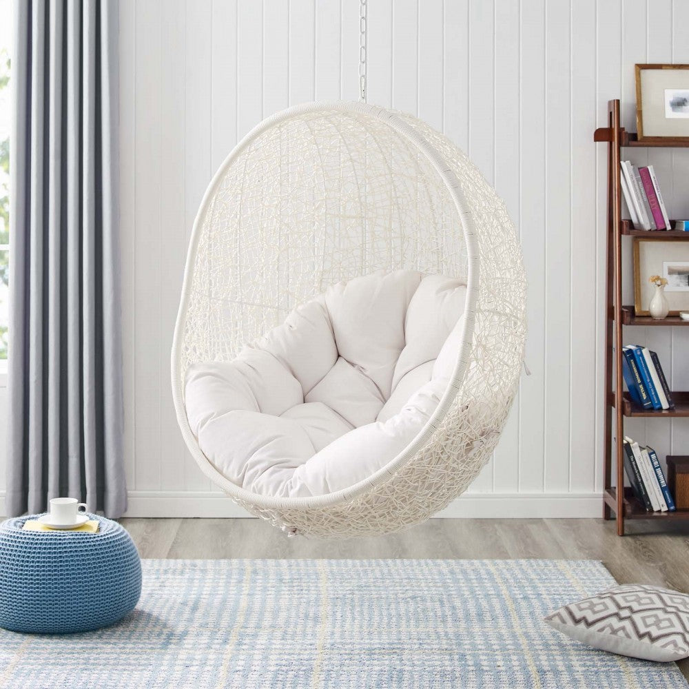 Hide Sunbrella Fabric Swing Outdoor Patio Lounge Chair Without Stand, White White
